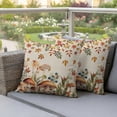 thumbnail image 4 of Thanksgiving Fall Leaves Outdoor Pillow Covers 20"x20" Set of 2,Waterproof Throw Pillow Covers for Patio Furniture,Mushroom Beige Country Pastoral Decorative Cushion Pillowcases for Garden Couch Sofa, 4 of 9