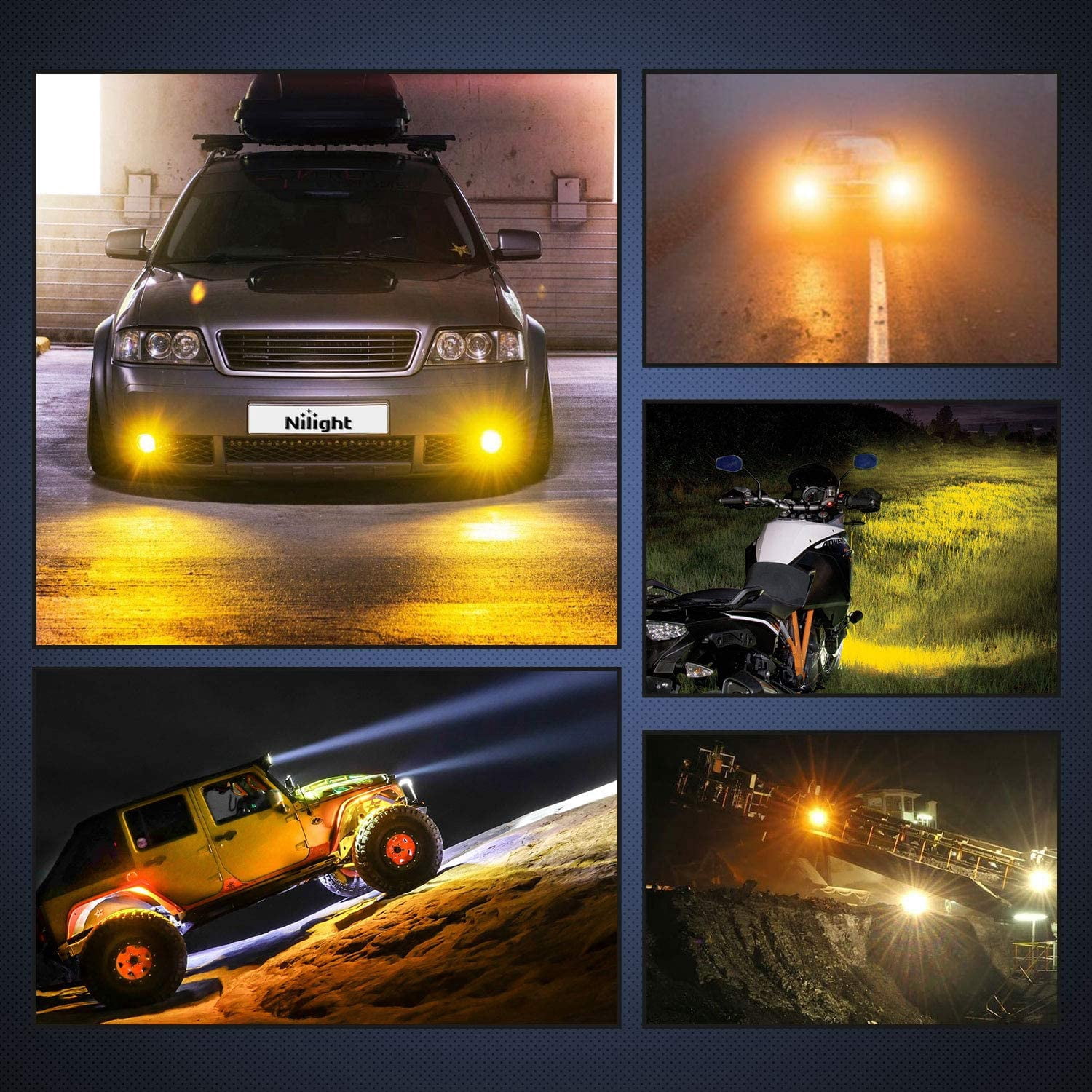 Nilight 4 in 36W LED High Performance Light Bar fits Jeep 2 Pieces