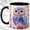 Black, variant on Mosaic Owl Accent Mug, 11oz Ceramic Coffee Cup for Owl Lovers