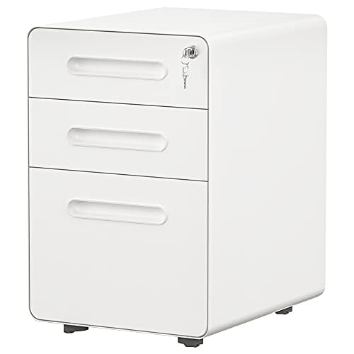 Yitahome 3 Drawer Rolling File Cabinet, Desk Filing Cabinet Size