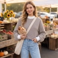 thumbnail image 4 of Women's Striped Sweatshirt Long Sleeve Crewneck Casual Oversized Pullover Relaxed Fit Fall Top, 4 of 8