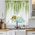 thumbnail image 6 of Green Swag Curtains for Kitchen/Bedroom/Living Room, Summer Botanical Leaves Watercolor Scalloped Curtains 63 Inch Long, Rod Pocket Window Swag Topper Curtains Valances 2 Panels Set 36"x63", 6 of 8
