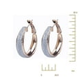 thumbnail image 3 of Gemini Women Fashion Jewelry Two Tone Xmas Gift Sparkle Hoop Earrings Gm181, 3 of 4