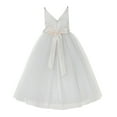 thumbnail image 2 of Ekidsbridal V-Neck Tulle Flower Girl Dresses for Wedding Toddler Junior Bridesmaid 218 10, 2 of 3