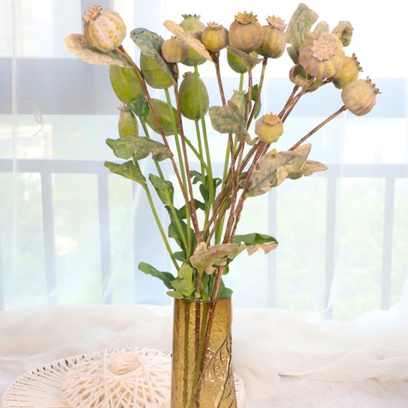 Artificial Plant Vivid No Withering Vibrant Colors Poppy Fruit Nuts Artificial Flowers Supplies Party Decor