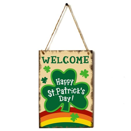 

Irish Festival Clover Hanging Ornament Painted Wooden Crafts Door Sign Pendant for Home Living Room Garden New