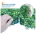 thumbnail image 4 of 20"x20"-2PC Artificial Greenery Boxwood Panels Grass , Faux Privacy Fence Screens Backdrop Fake Hedge for Indoor Outdoor Wedding Décor, Dark Boxwood Double Color, 4 of 5