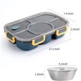 thumbnail image 3 of Bento Lunch Box, 5-Compartment Food Container With Salad Bowl，Leakproof Salad Lunch Containers With Utensils & Lunch Bag,Microwaveable Lunch Box For Office,School. (Green, 5- compartment), 3 of 8