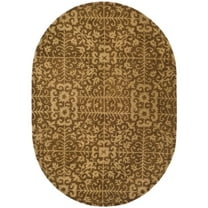 SAFAVIEH Antiquity Katelynn Geometric Wool Area Rug, Gold/Beige, 7'6" x 9'6" Oval