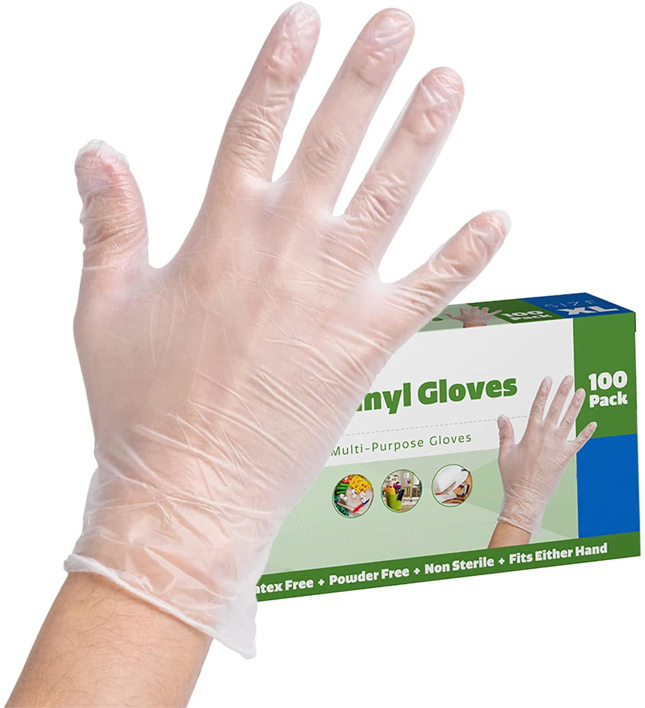 Vinyl Gloves Latex and Powder Free Comfortable Disposable Gloves 