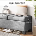 thumbnail image 6 of LINJH Storage End of Bed Bench, Upholstered Bench with Steel Frame, Gray, 6 of 11