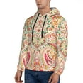 thumbnail image 3 of Pofeuu Indian Paisley 1 Print Mens Casual Hooded Collar Drawstring Hoodies Pullover Sweatshirts Casual Long Sleeve Shirts-X-Large, 3 of 7