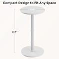 thumbnail image 3 of 12" Round Side Table, Solid Wood Pillar with Wood Top & Base, Small Drink Accent Table for Living Room, Bedroom, Sofa & Office, Easy Assembly, White, 3 of 17