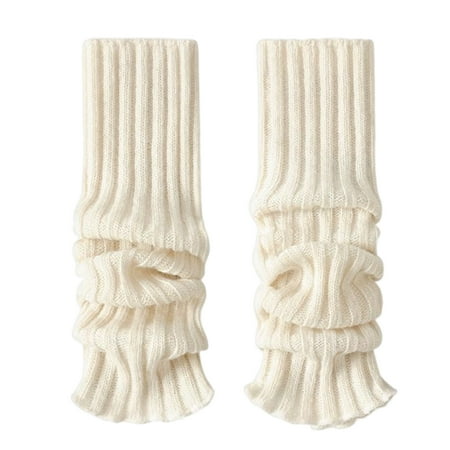 

Adult Fall Knitted Long Socks Winter Warm Soft Stacking Leg Warmers for Eighty s Party Sports Shopping Beige