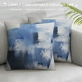 thumbnail image 3 of Chilfamy   Blue and Gray Throw Pillow Covers Modern Abstract Painting Blue White Navy Blue Square Decorative Pillow Case Couch Pillows for Bed Living Room Farmhouse Sofa Cushion Cover White, 3 of 5