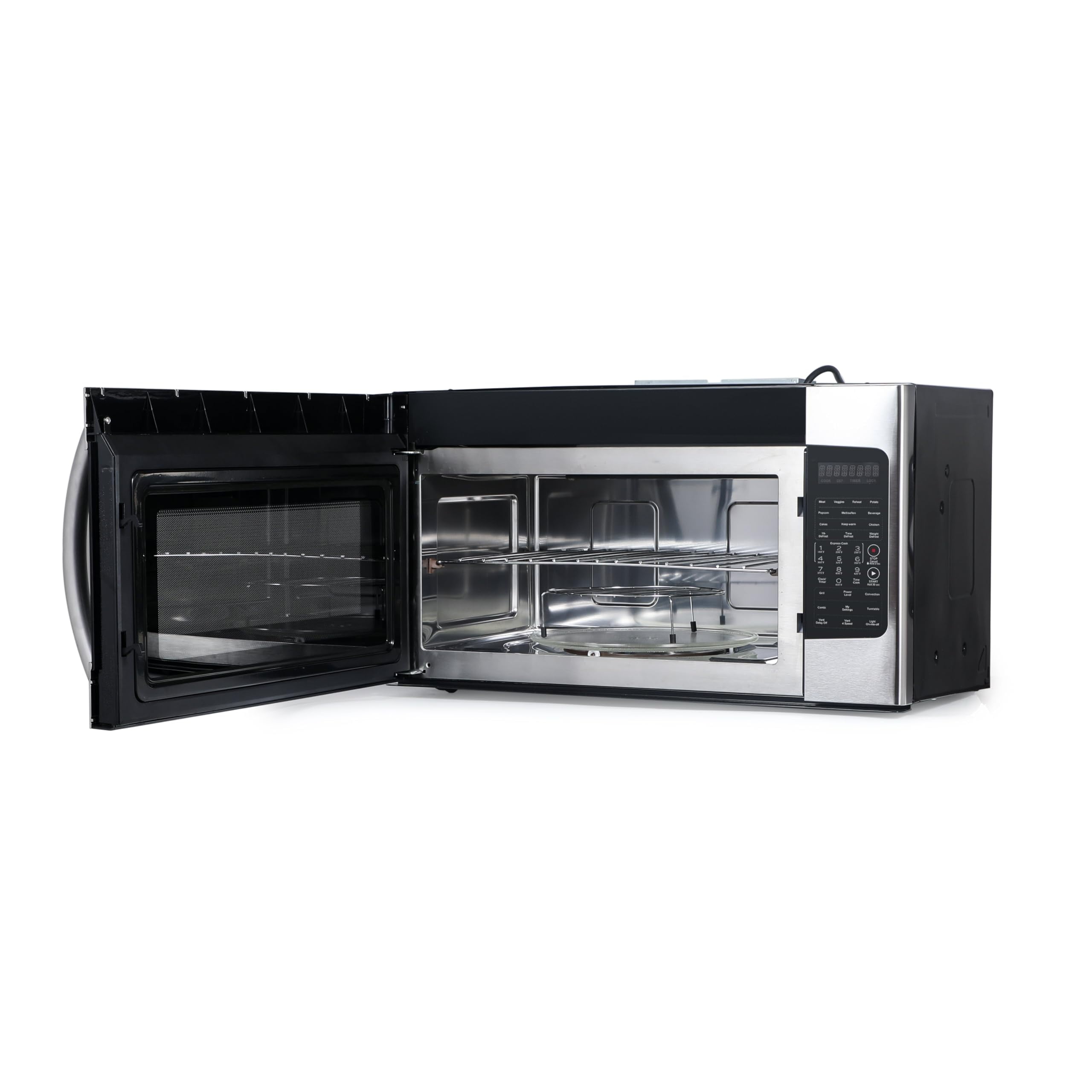 Commercial Chef 1.7 Cu. Ft. Over-The-Range Convection Microwave Oven, 1000 Watt Microwave with 10 Power Levels, 1400W Convection Oven with Air Fryer, 300 CFM Hood Fan, Touch Controls, CHMRC17GS