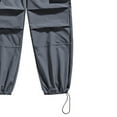 thumbnail image 6 of LEKWK Mens Cargo Pants Loose Fit Multi-Pocket Techwear Design Wide Leg Pants Durable Woven Fabric Elastic Drawstring Waist Outdoor Wear, 6 of 6
