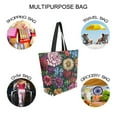 thumbnail image 7 of FORMRS Womens Canvas Tote Bag with Zipper Inner Pocket Shoulder Handbag, Vibrant Flowers Pattern, 7 of 7