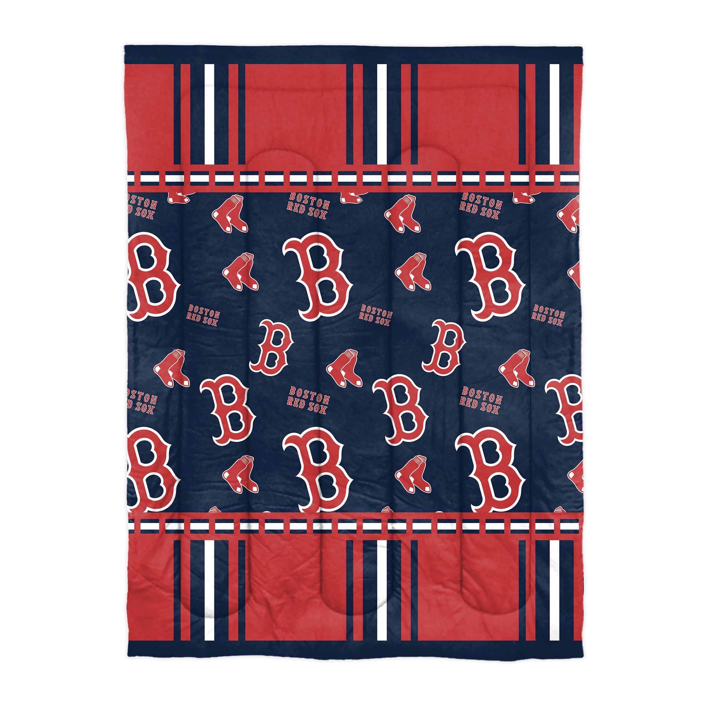 MLB 4-Piece Boston Red Sox White Red Blue Bed in Bag, Twin