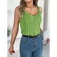thumbnail image 6 of Summer Casual Solid Color V-neck Hollow Top Holiday Women's Sweater, 6 of 8