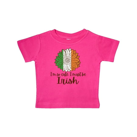 

Inktastic I m So Cute I Must be Irish Sunflower Gift Baby Boy or Baby Girl T-Shirt