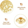 thumbnail image 6 of 100pcs Golden Tibetan Style Spacer Beads 6.5mm in Diameter Metal Bicone Loose Charm Beads for Woman Real 18K Gold Plated Alloy Spacer Beads for Bracelet Necklace Jewelry Making, 6 of 6