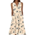 thumbnail image 2 of Odbmxy V-Neck Sun Dresses for Women Plus Size Summer Tank Midi Dress for Women Regular Vintage Party Floral Tunic Dress, 2 of 5