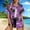 Purple, variant on Womens Shirts Casual Hawaiian Print Short Sleeve Casual Fashion Button Drop Shoulder Turn Down Collar Womens Tops Summer