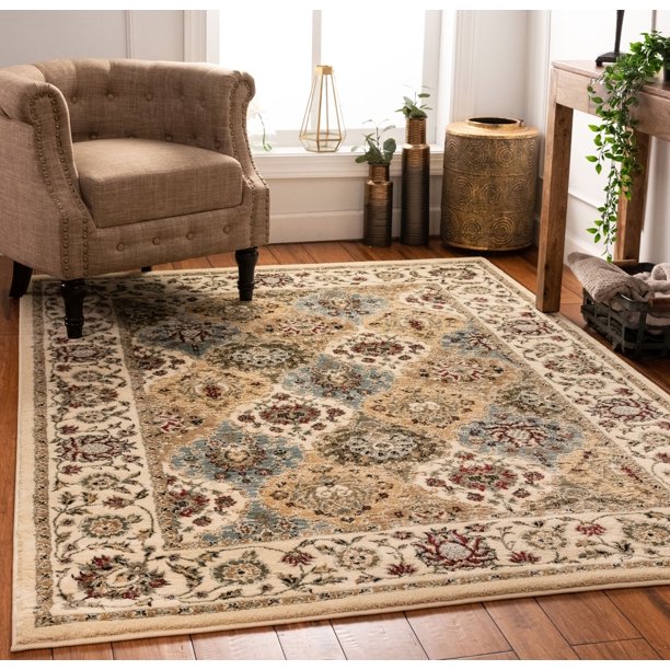 Well Woven Persian Oriental Panel Area Rug Ivory Multicolor Walmart