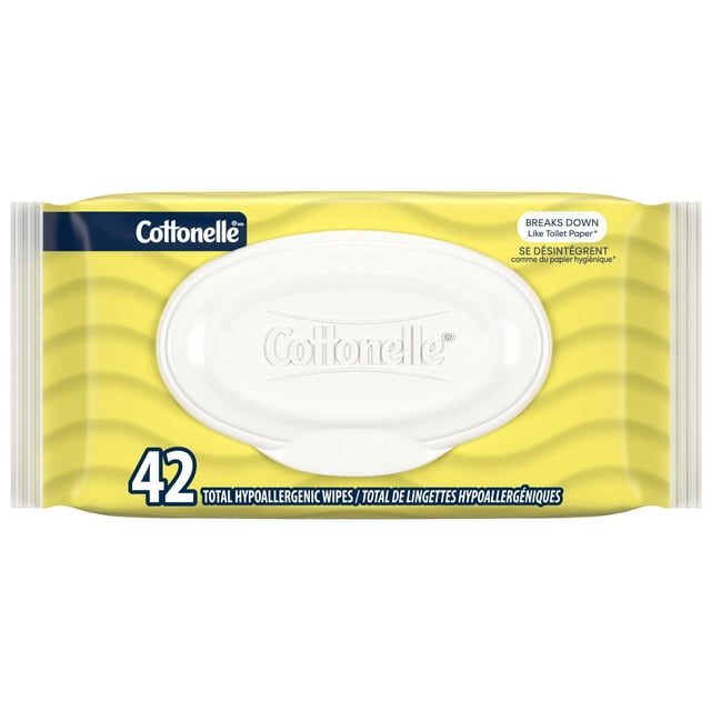 Cottonelle Summer Fresh Flushable Wipes, Rigid Flip Top, 1x, 42ct.