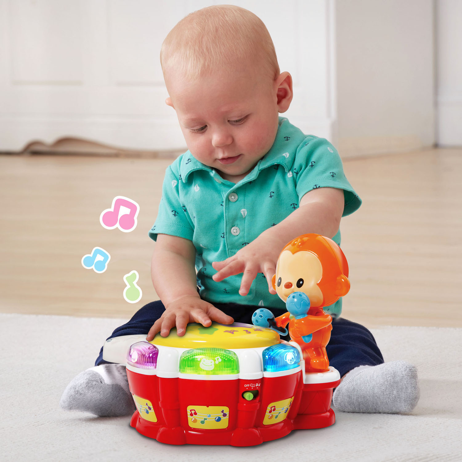 VTech Baby Beats Monkey Drum, Fun Animated Music Toy for Infant - image 3 of 9