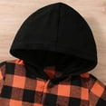 thumbnail image 5 of SILVERCELL Toddler Boys Girls Fall Winter Outfits Flannel Lattice Button Down Long Sleeve Hoodied Tops Solid Color Pants, 5 of 11
