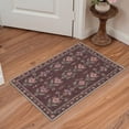 thumbnail image 4 of 2x7 Area Rugs Machine Washable Low Pile Indoor Runner Rug with Non Slip Backing for Hallway, Laundry Room, Bedroom, Bathroom, Floral Stems Print Pattern, Dusty Plum, 4 of 4