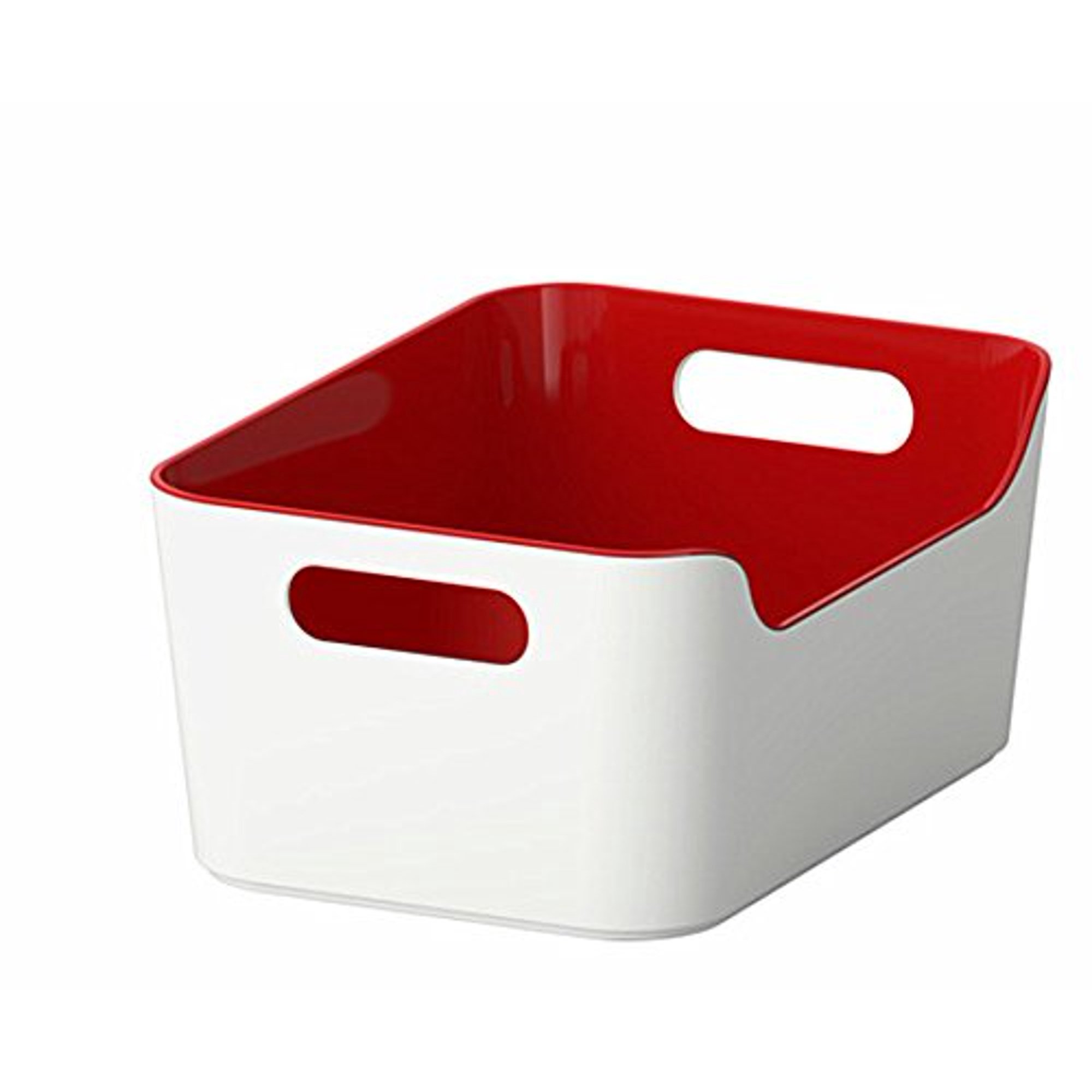 Dodxiaobeul Food Container Storage Organizer Bin Open Storage Box Kitchen Cabinet And Bathroom Vanity Storage Bin Two Cut Out Handles 9 4 X 6 75 X 4 3 Inches Red White Walmart Canada