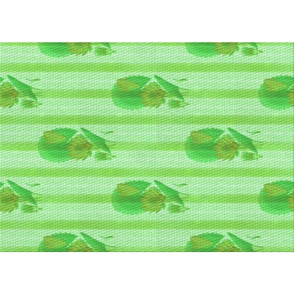 Ahgly Company Indoor Rectangle Patterned Nebula Green Area Rugs, 6' x 9'