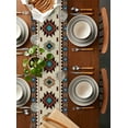 thumbnail image 2 of Table Runner Dresser Scarves 72 Inch Long, Ethnic Retro Geometric Triangle Art Linen Dining Table Runners Tribal Aztec Southwest Indian Tabletop Scarf for Wedding Holiday Party Kitchen, 2 of 7