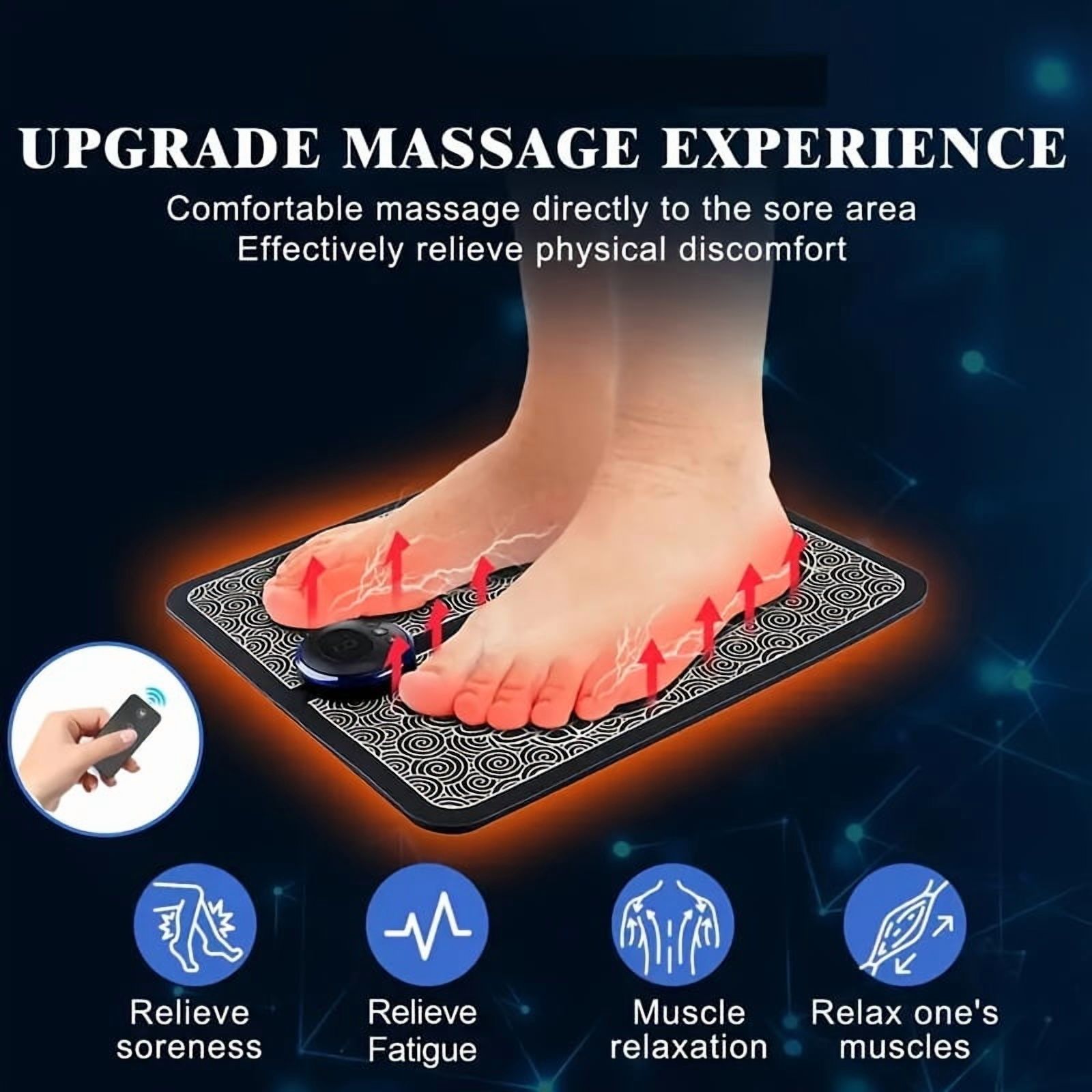 Foot Massager For Neuropathy, Foot Massager Pad For Pain Plantar Relief, Muscle Relaxation, Portable Foot Massager Mat, Remote Control Foot Massager Stimulator