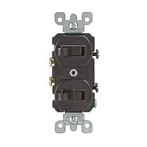 Leviton 107-05224-0SP Combo 2-Single Pole Switch, Brown