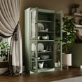 thumbnail image 5 of Palace Imports 100% Solid Wood Kitchen Pantry Storage Cabinet with Glass Doors and Adjustable Shelves, Sage, 5 of 7