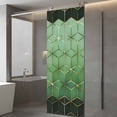 thumbnail image 3 of Window Privacy Film Green Geometric Stained Glass Window Film Decorative Sun Block Window Cover Ombre Modern Abstract Art Window Clings Static Adhesive Sticker for Bathroom 29.5"x78.7", 3 of 7