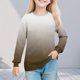 thumbnail image 1 of Cowsor Girl's Crew Neck Tie Dye Sweatshirts with No Hood Casual Color Block Long Sleeve Pullover Tops, 1 of 7
