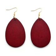 Teardrop Earrings Jewelry for Women Statement Trendy Gifts The Family Personality Vintage Miss Wooden Red