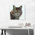 thumbnail image 2 of ARTCANVAS Maine Coon Cat Breed White Canvas Art Print - Size: 18" x 18" (1.50" Deep), 2 of 9