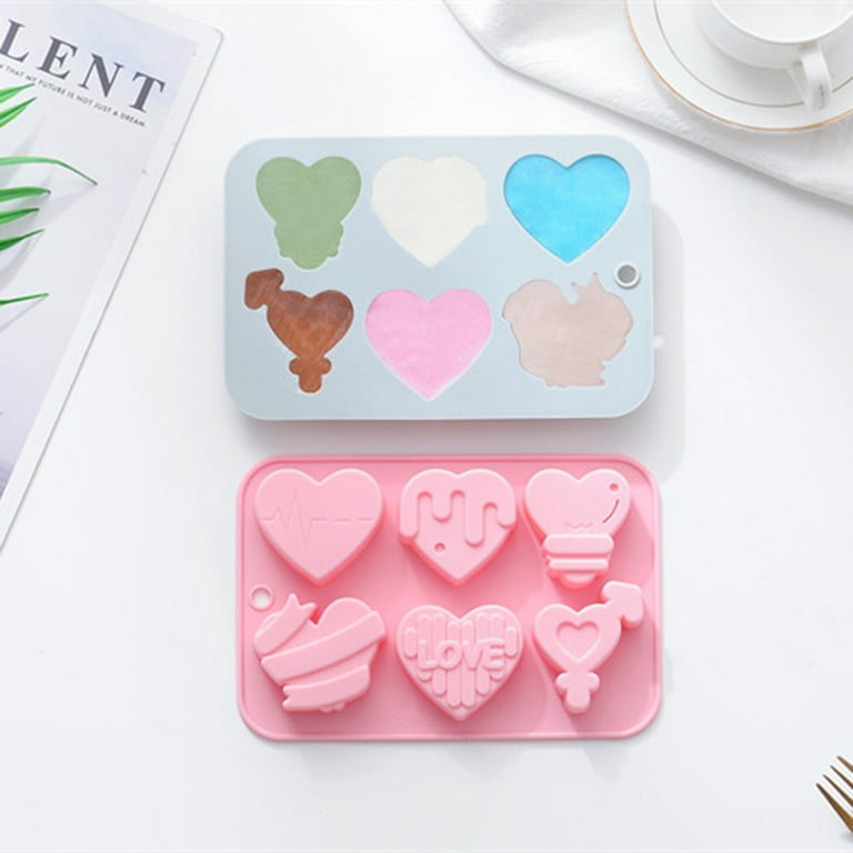 Leaveforme Dessert Mold Creative Shape Heat-resistant Silicone Valentine's  Day Themed Love Heart Chocolate Mold for Home 