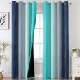 thumbnail image 1 of Cortinas Estelar Textiler 132 x 260 cm, azul marino, verde azulado y degradado, 1 of 9