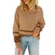thumbnail image 1 of VISgogo Mujer Otoño Invierno Jersey de Punto Manga Larga Solapa Cremallera Patchwork Sudadera VISgogo moda, 1 of 9
