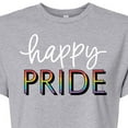 thumbnail image 3 of Instant Message - Happy Pride - Juniors Cropped Cotton Blend T-Shirt, 3 of 6