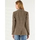 thumbnail image 5 of Blazers para mujer Chaqueta tipo blazer a cuadros con solapa con muesca Boyfriend Café S, 5 of 6