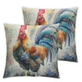 thumbnail image 2 of JRXY Farmhouse Chicken Decorative Throw Pillow Covers Rooster Pillows Case Square Cushion Cover Standard Pillowcase for Sofa Couch Bedroom Patio 2 pcs White, 2 of 6