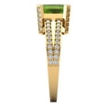 thumbnail image 3 of Clara Pucci 14K Yellow Gold Solid Gold Peridot Solitaire with Accents Anniversary Ring for Women - 2.45 cttw Emerald Cut, 3 of 8